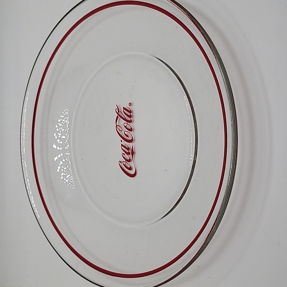 Coca Cola Red and Clear Glass Plate - Picture 1 of 6